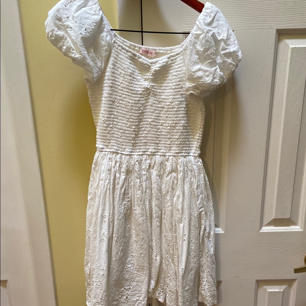 Ivy City 100% cotton eyelet midi dress